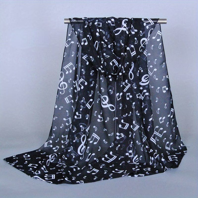 Chiffon Scarf - Musical Note