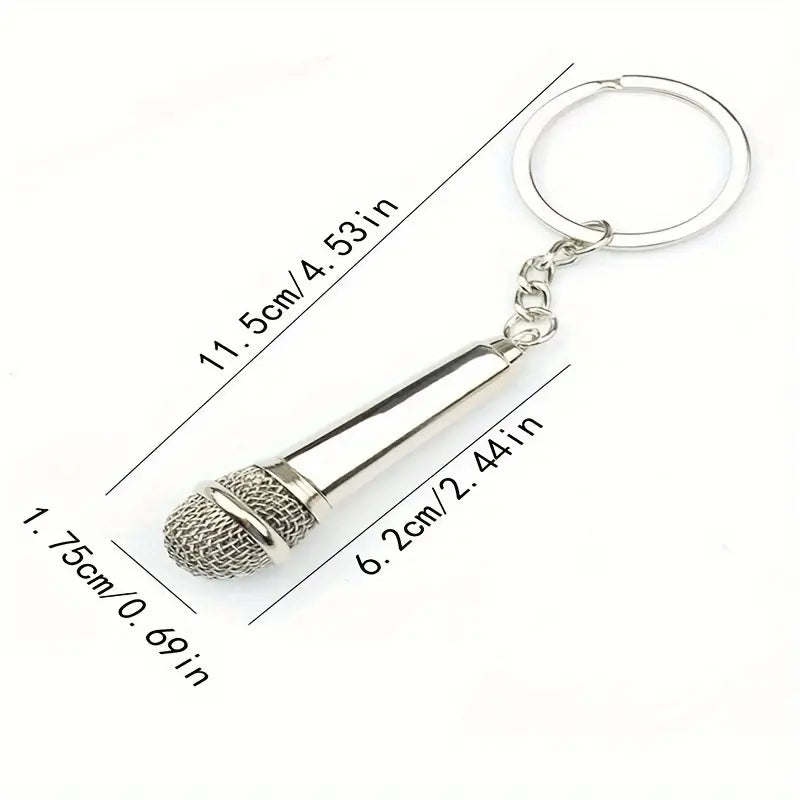 Metal Microphone Keychain