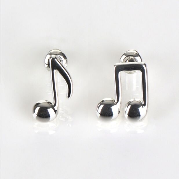 Music Collection Silver Plated Odd Notes Earrings