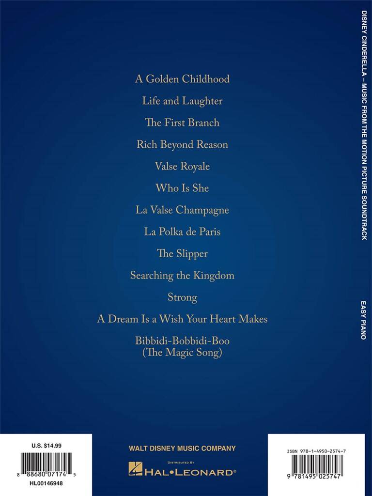 Cinderella from the Motion Picture Soundtrack - Easy Piano