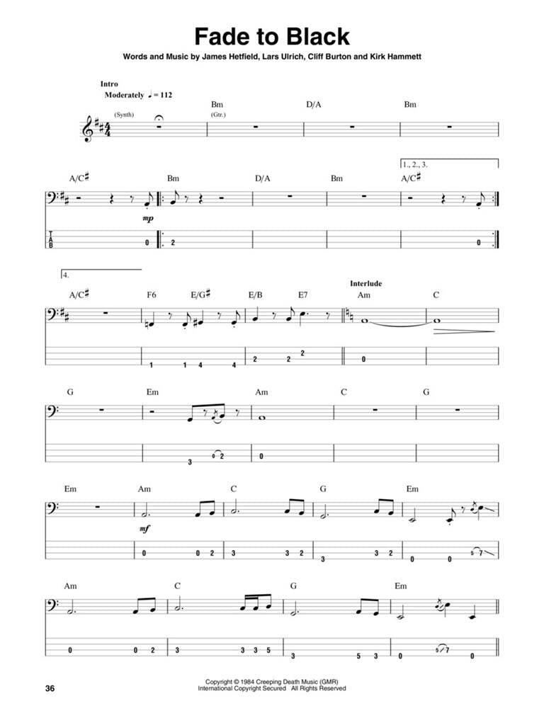 Metallica: 1983-1988 Bass Play-Along