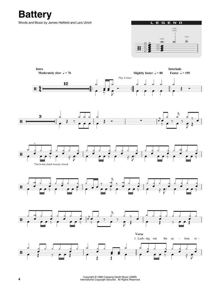 Metallica: 1983-1988 Drum Play-Along Series