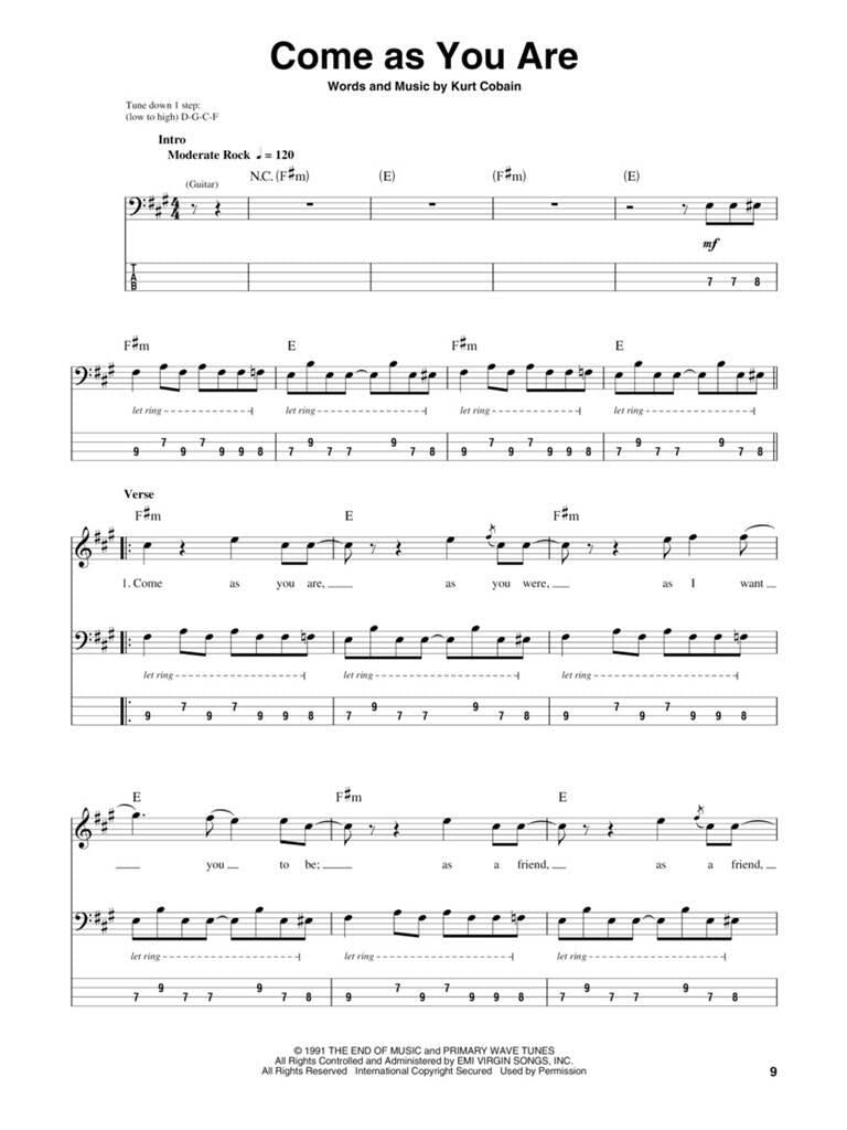 Nirvana Bass Play-Along