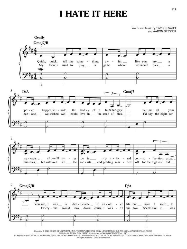 Taylor Swift - The Tortured Poets Department (Easy Piano)