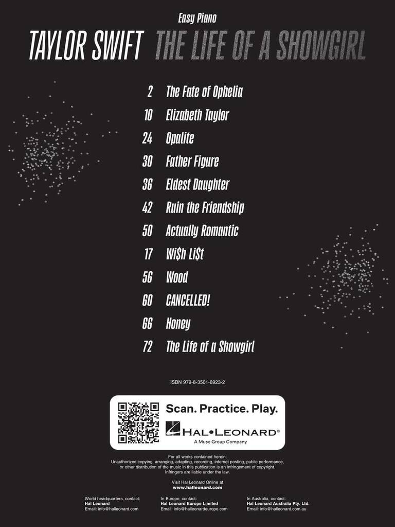 Taylor Swift - The Life Of A Showgirl - Easy Piano