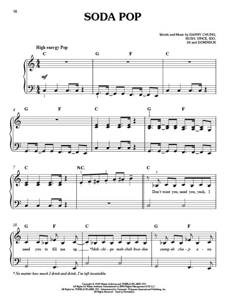 KPop Demon Hunters - Easy Piano