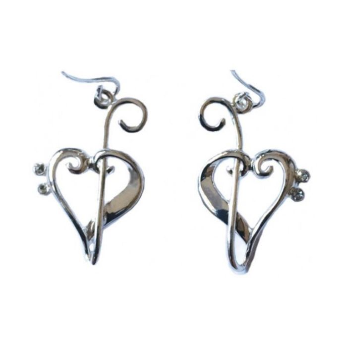 Heart of Clefs Silver Plated Earrings