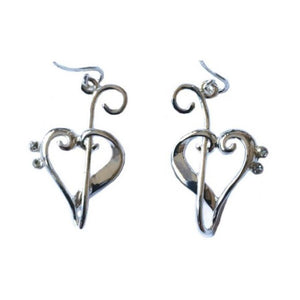 Heart of Clefs Silver Plated Earrings