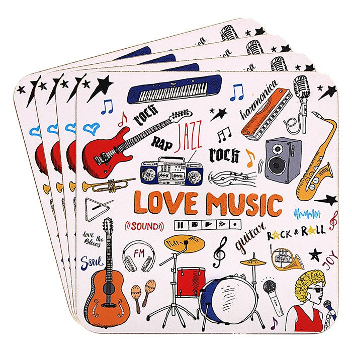 Love Music Coasters Set of 4