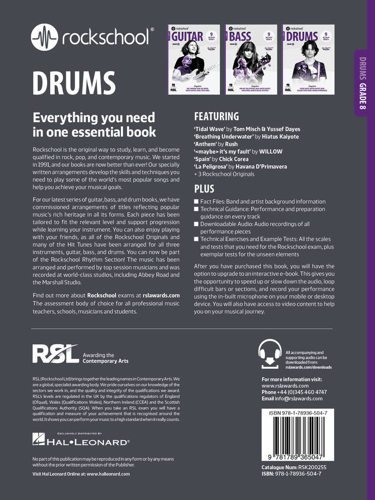 Rockschool Drums Grade 8 (2024)