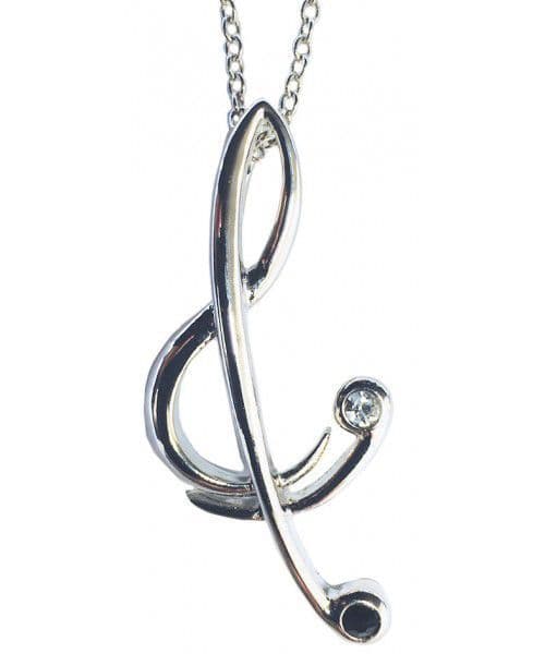 Silver Plated Stylised Treble Clef Pendant