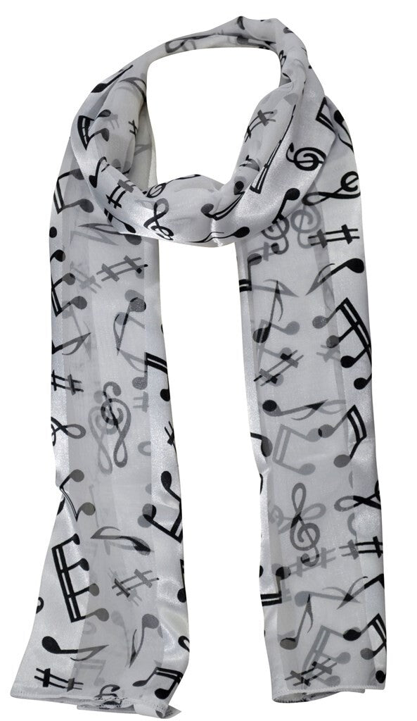 Music Scarf White Background Black Musical Notes