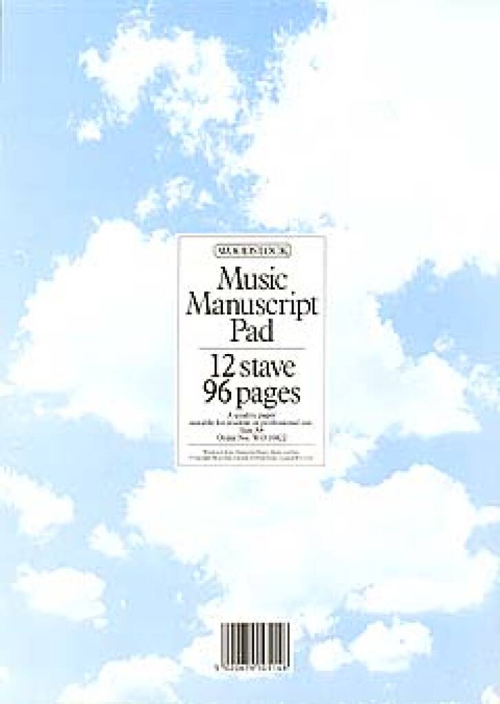 Music Manuscript Book: 12 Stave 96 Pages