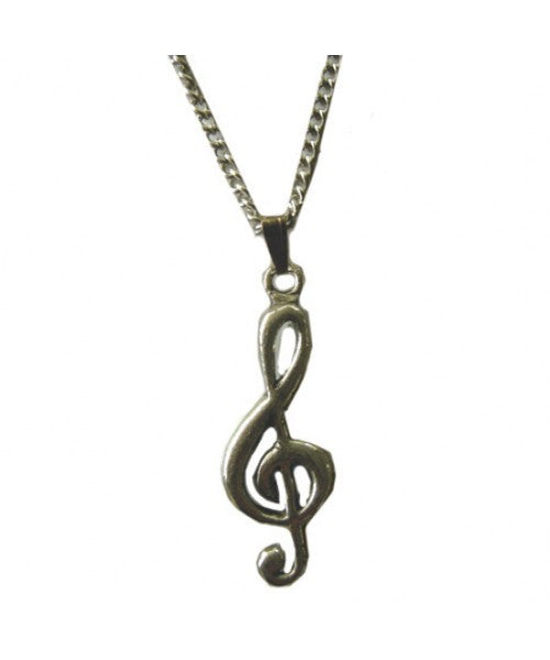 Treble Clef Pewter Pendant