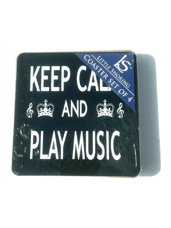 Keep Calm And Play Music Coasters - Pack Of Four