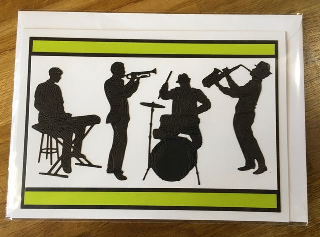 CraftyLu Handmade Greeting Card - Jazz Band