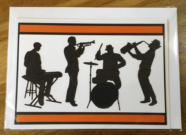 CraftyLu Handmade Greeting Card - Jazz Band