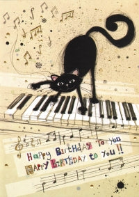 Bug Art Greetings Card Cat Keyboard