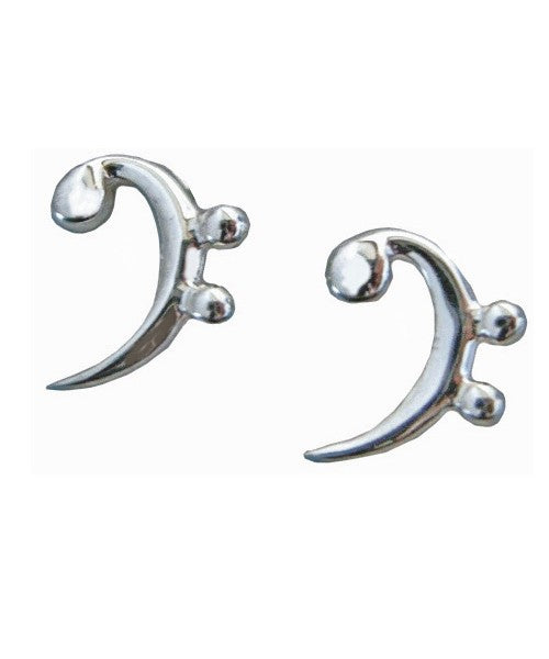 Sterling Silver Bass Clef Earrings