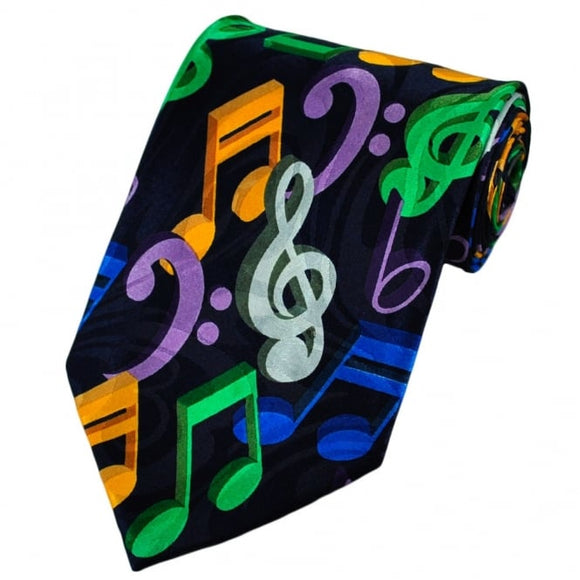 Polyester Tie - 3D Music Notes