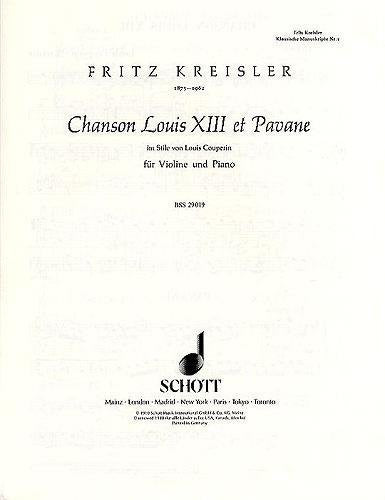 Kreisler: Chanson Louis XIII et Pavane Violin