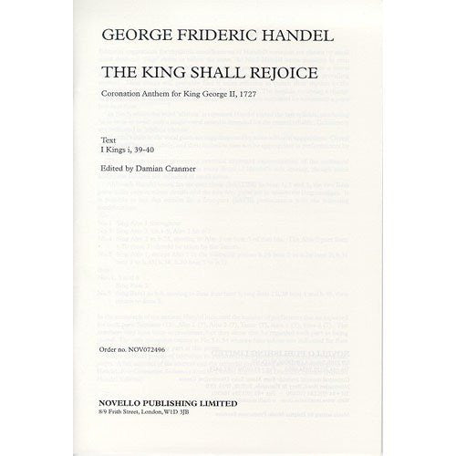 Handel G.F. - The King Shall Rejoice