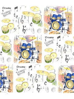 Little Snoring Gifts: Gift Wrap - Single 70 x 50cm Sheet (Drums Design)