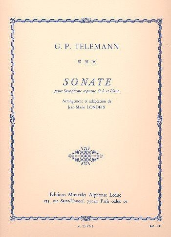 Telemann G.P. - Sonate for Sop Sax/Pf