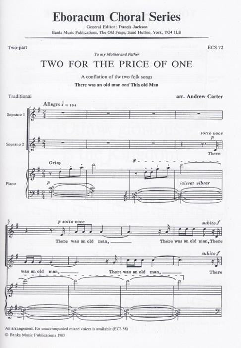 Two For The Price Of One - arr.Carter