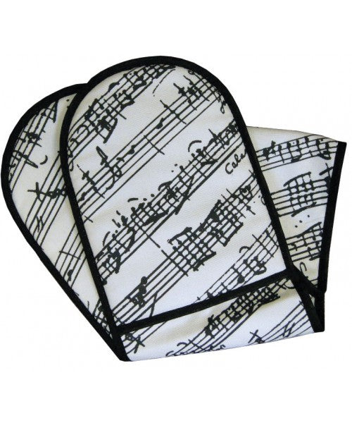 White / Black Manuscript Oven Gloves