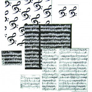 Gift Wrap Bach Manuscript Black