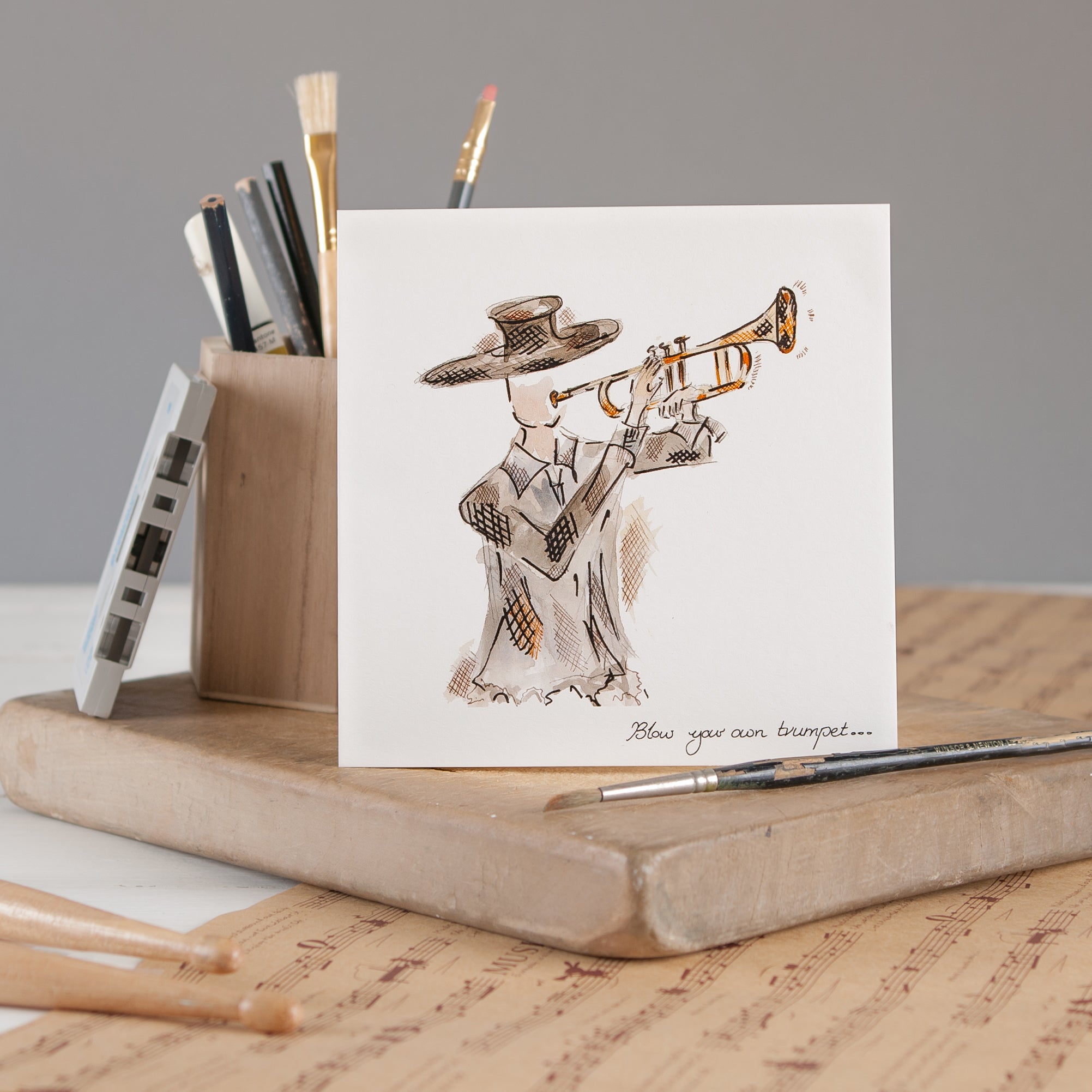 Greeting Card - Blow Your Own Trumpet