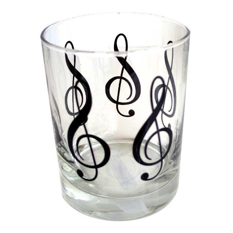 Glass Tumbler - Treble Clef Design