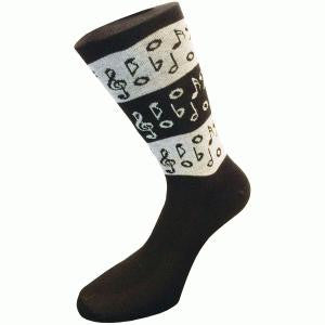 Socks Black & White Music Notes