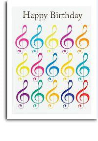 Happy Birthday Card - Jazzy Treble Clef Design