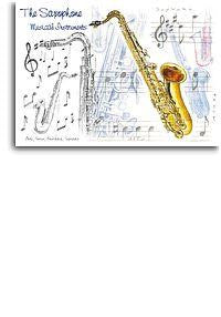 7x5 Greetings Card - Saxophone Design