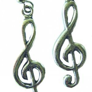 Treble Clef Pewter Earrings