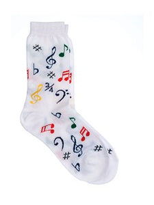 Kids' Socks : Multi Notes (White)