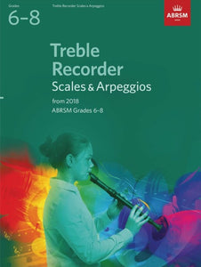 Treble Recorder Scales & Arp Gr 6-8 2018 ABRSM