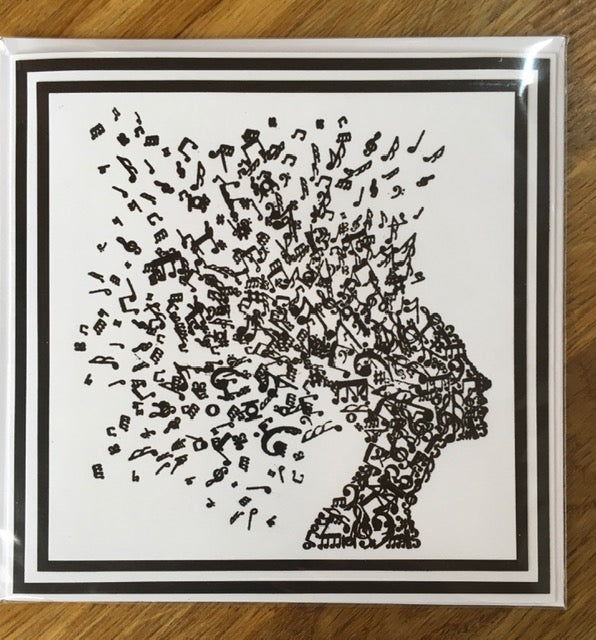 CraftyLu Handmade Greeting Card - Head of Music