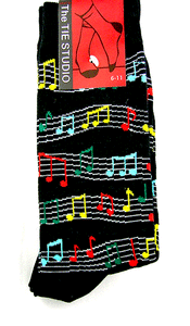 Socks - Colourful Notes on Wavy Stave