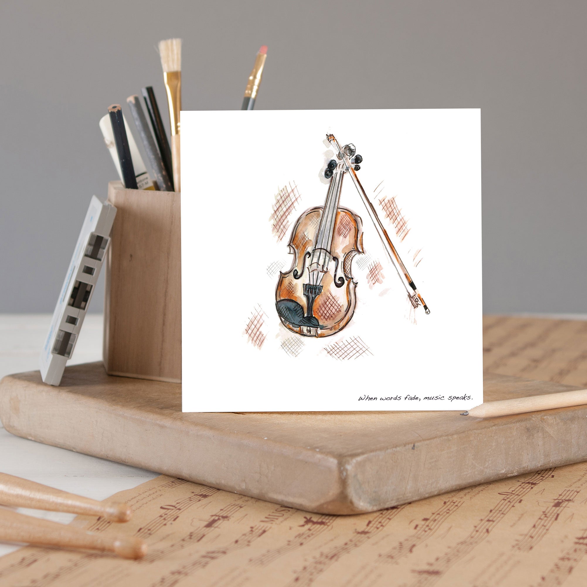 Greeting Card - Violin