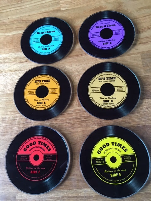 Record Coasters set of 6