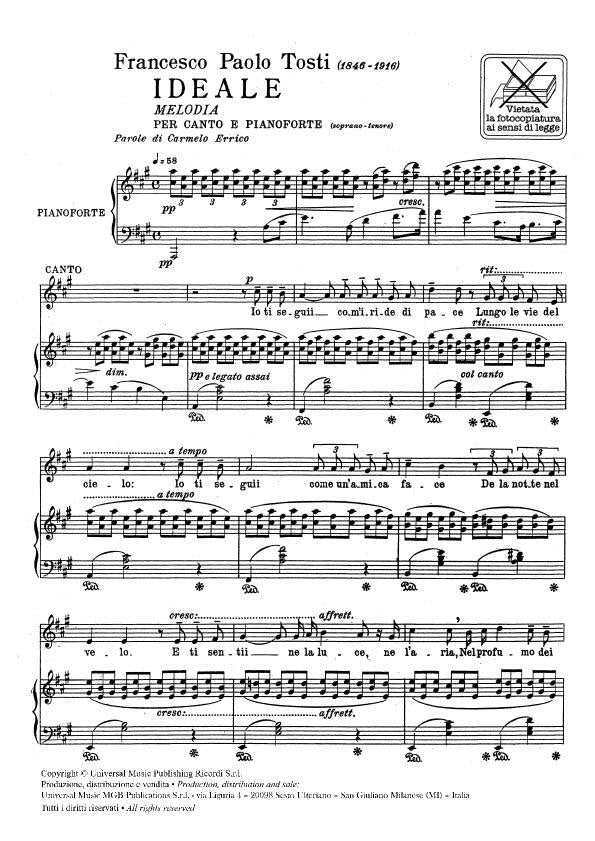 Ideale - Tosti - Mezzo Sop/baritone