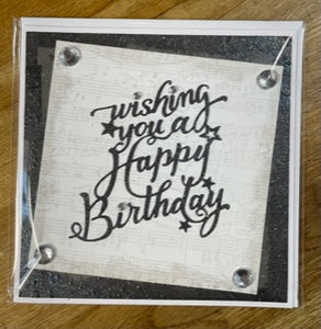 CraftyLu Handmade Greetings Card - Wishing You a Happy Birthday