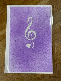 R Crafts Handmade Greeting Card - Treble Clef