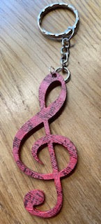 CraftyLu Handmade Treble Clef Keyring