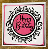 CraftyLu Handmade Greeting Card - Framed Note - Happy Birthday