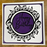 CraftyLu Handmade Greeting Card - Framed Note - Happy Birthday