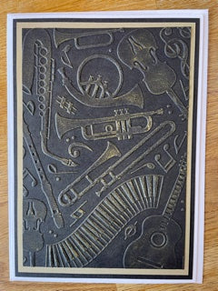 CraftyLu Handmade Greeting Card - Embossed Instruments